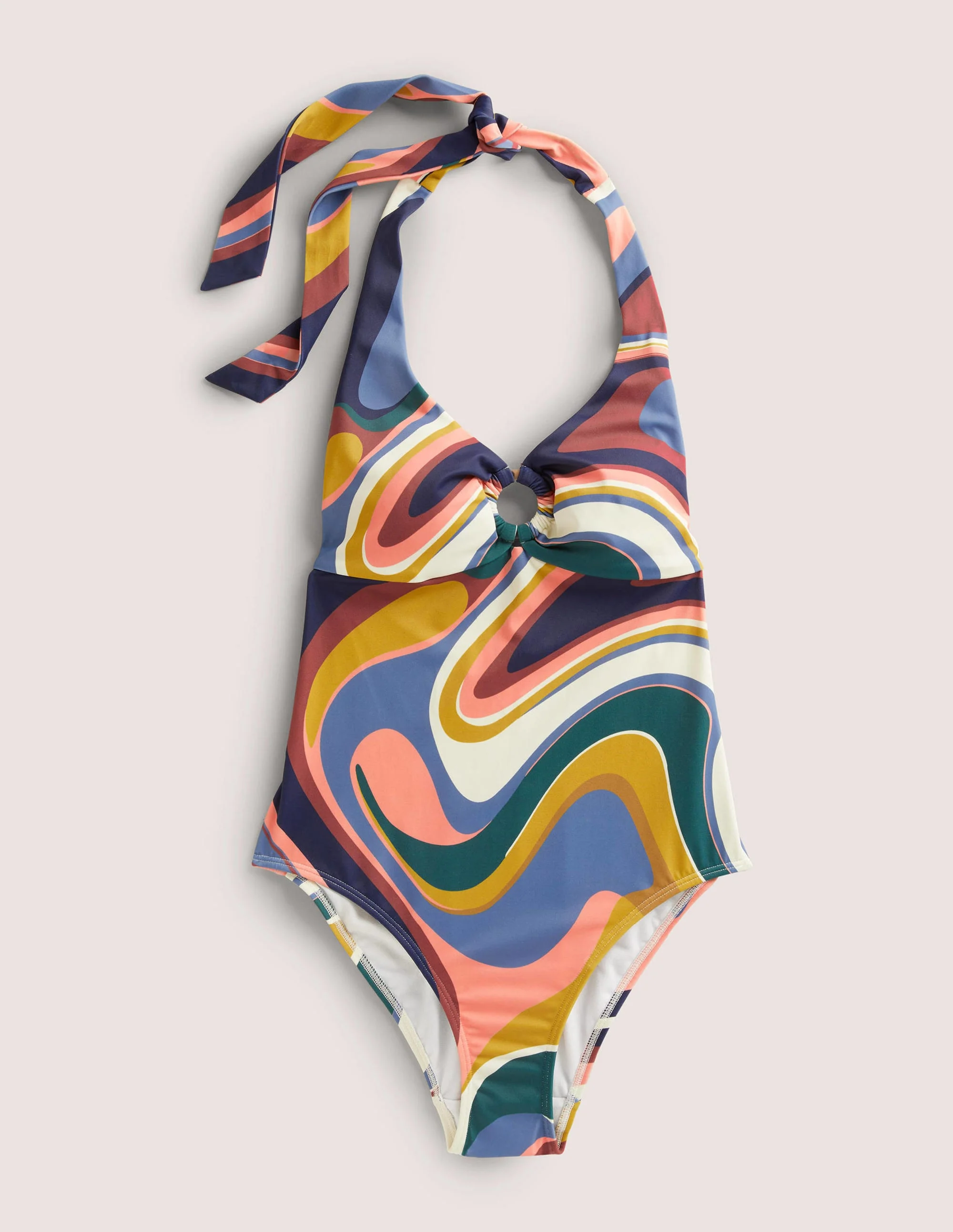 Resin Ring Halterneck Swimsuit-Multi, Utopia Swirl - Image 4